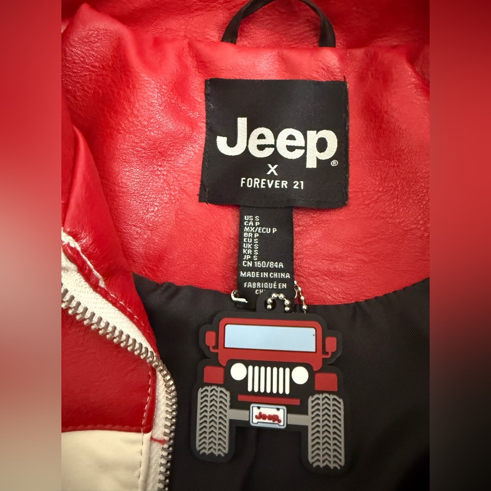 Forever 21 x Jeep Faux Leather Moto Racing Jacket - NWOT - Picture 4 of 6